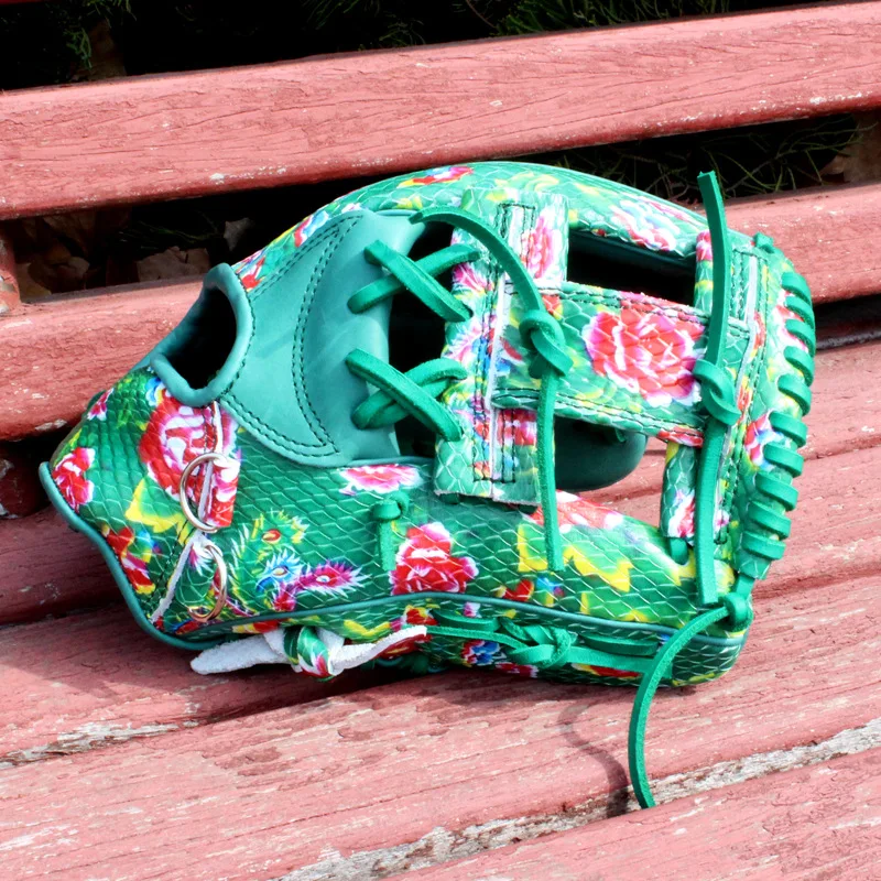 انفجار المشاهير الإنترنت قفازات البيسبول جلد البقر الأمريكي أحمر أخضر شمال شرق زهرة كبيرة نمط الرياضة في الهواء الطلق المهنية #3