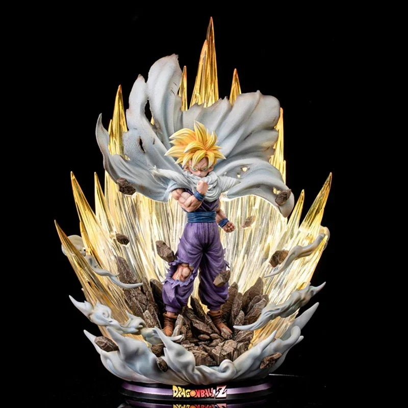 42cm Anime Dragon Ball Figure Super Saiyan Son Gohan PVC Action Figure with Light Effect Collection Desktop Statue Toys Gifts