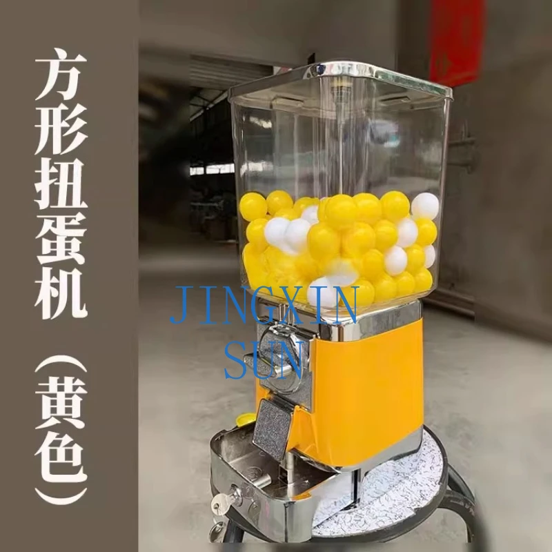 desktop egg twisting machine square yellow, 32mm egg twisting machine, candy machine, chocolate bean body vending machine