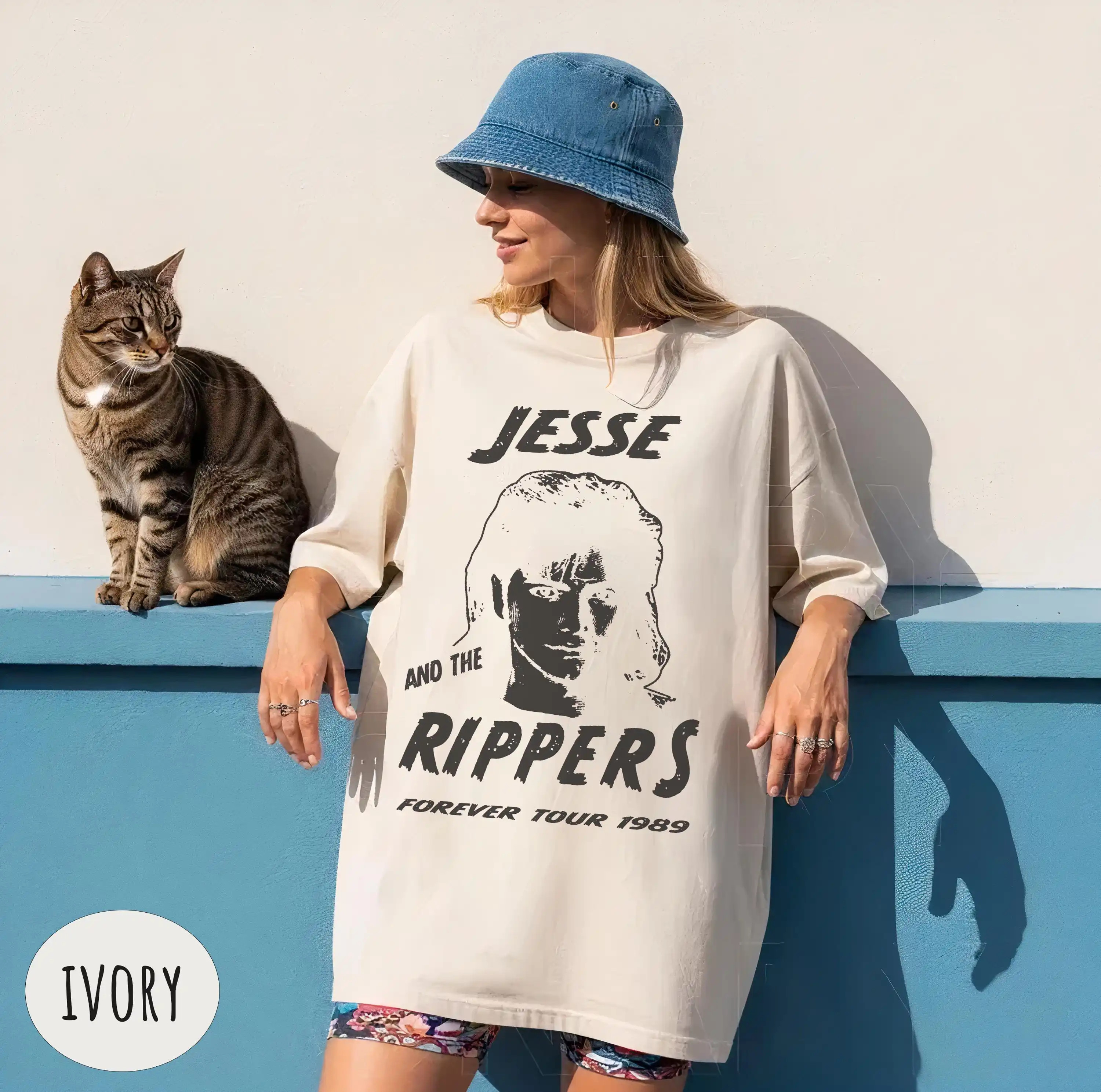 Comfort Colors Jesse and The Rippers T-Shirt: Full House Retro Band Tee,Uncle Jesse Fan