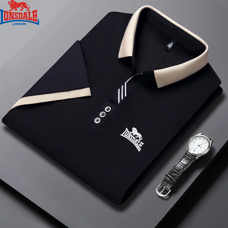 Image of 2025 männer Neue Sommer Stickerei Business Casual Kurzarm POLO-Shirt Mode Eis Seide Ist Kühl Atmungsaktive Top Polo-Shirt