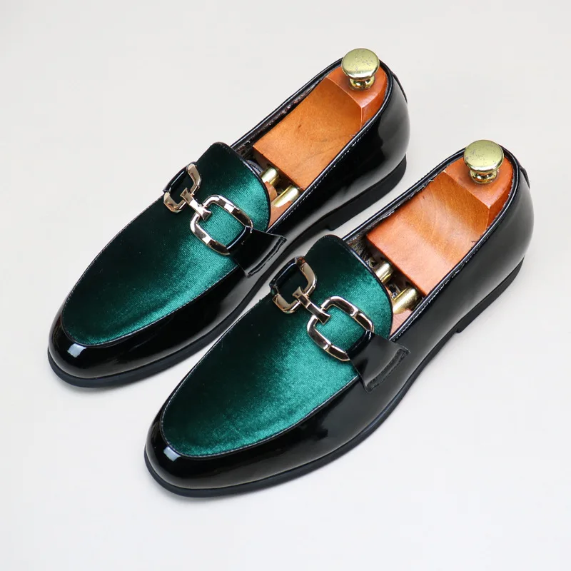 Size 37-48 Wedding Shoes for Men 2026 Designer Dress Loafers Pointed Toe Formal Shoes Mans Casual Business Black Red Blue Green