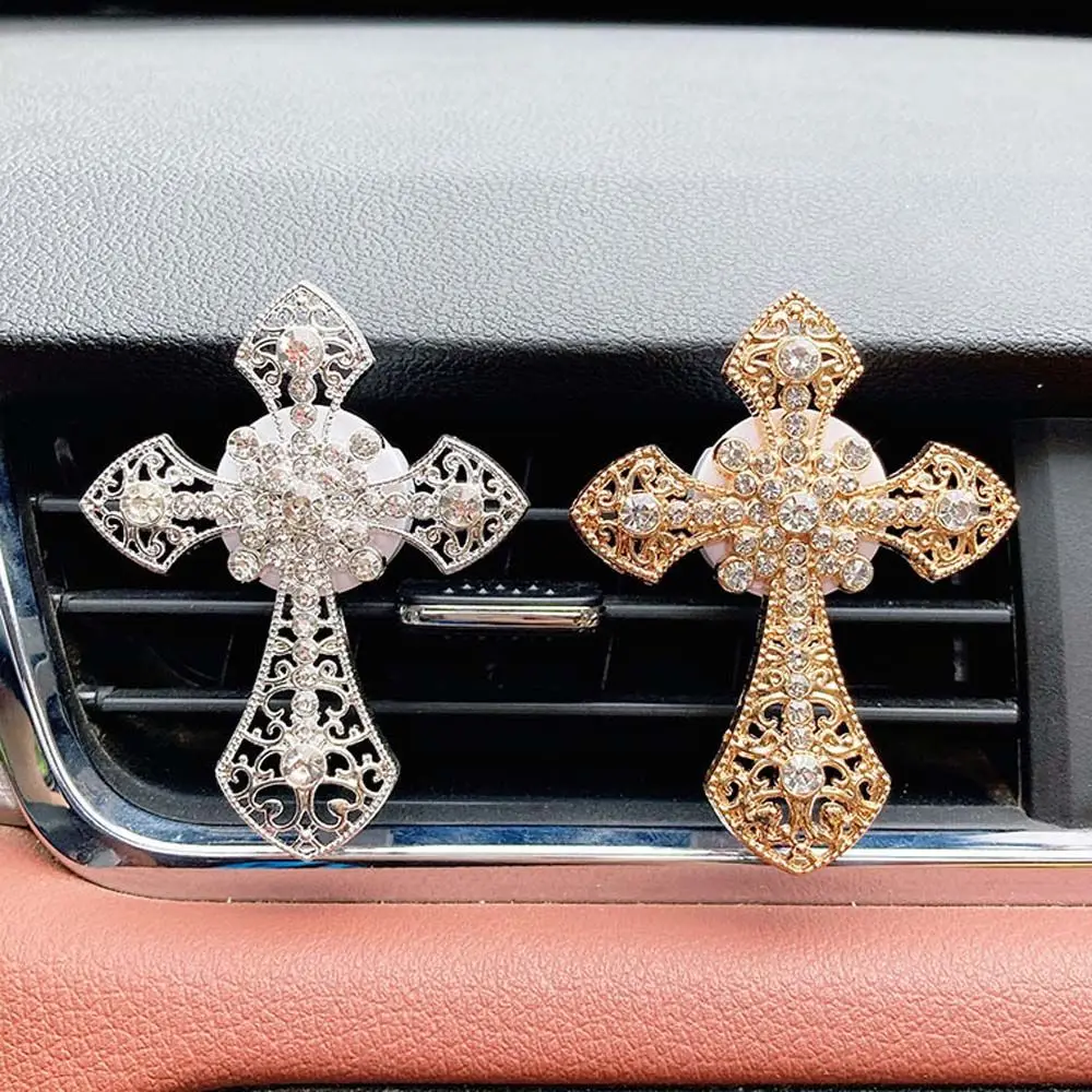 

Diamond Cross Jesus Cross Crucifixion Car Smell Flavoring In Outlet clip Car Air Freshener Vent Clip Christian