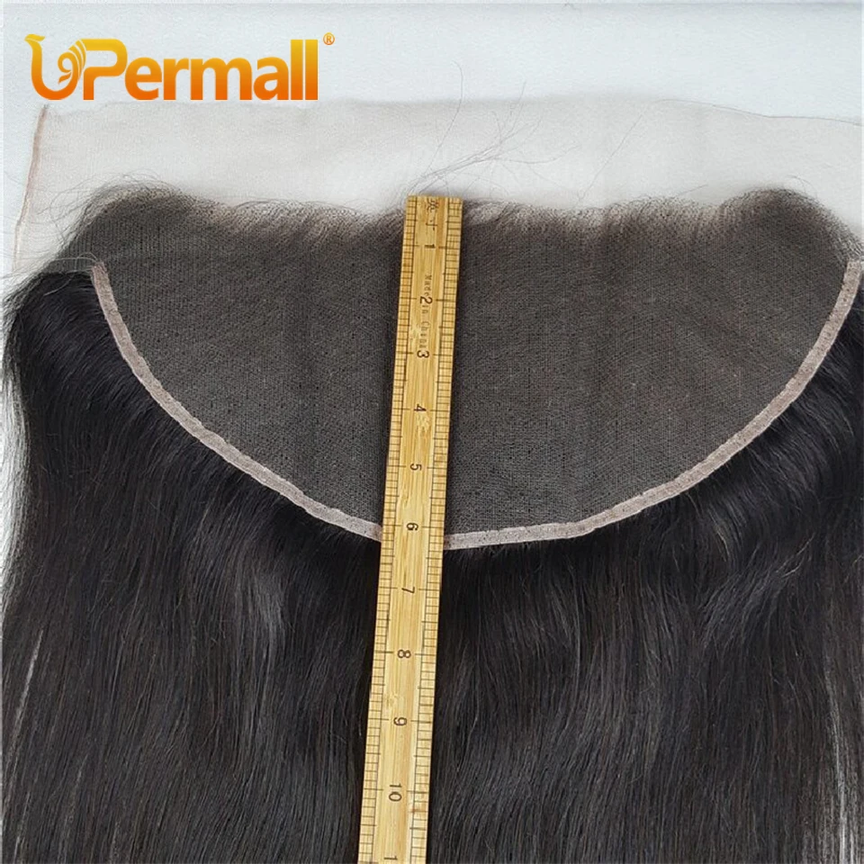 Upermall-onda de cuerpo liso Real HD 13x6, 30, 28 y 26 pulgadas, prearrancado, suizo, transparente, Frontal completo, solo 100% cabello humano