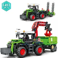 City Construction Tractor Harvester Building Block Kits Truck Farm Construction Vehicles Set Toys for Adults Boys Girls