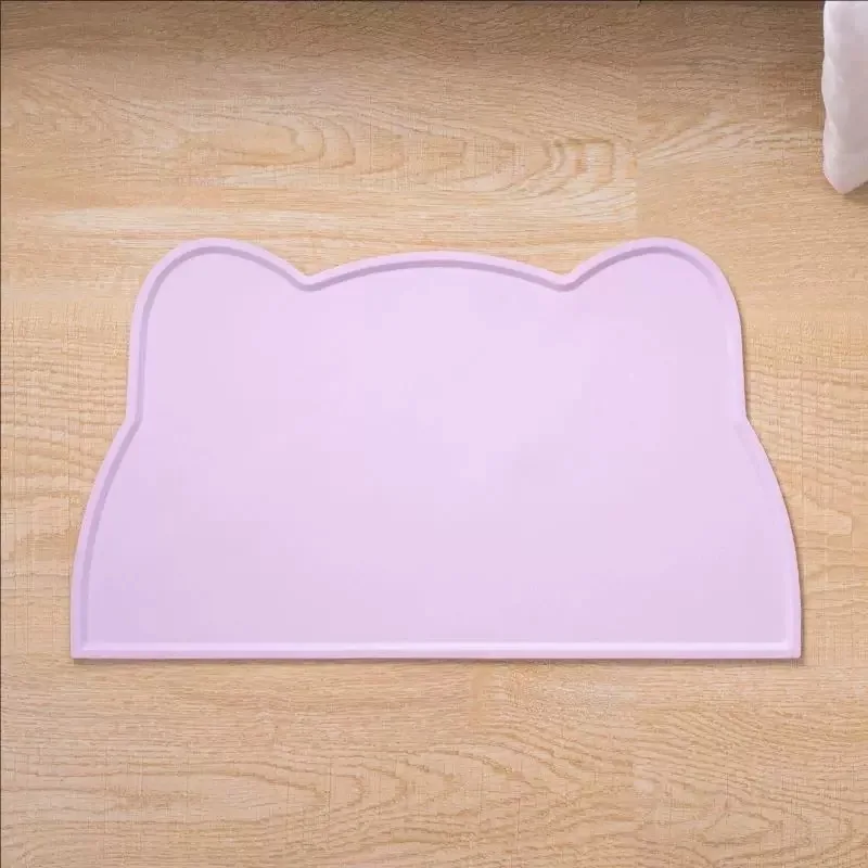1 st. Katten- en hondenmat, siliconen huisdiermat, kattenkopvorm, makkelijk schoon te maken, anti-overloop, waterdicht en antislip mat