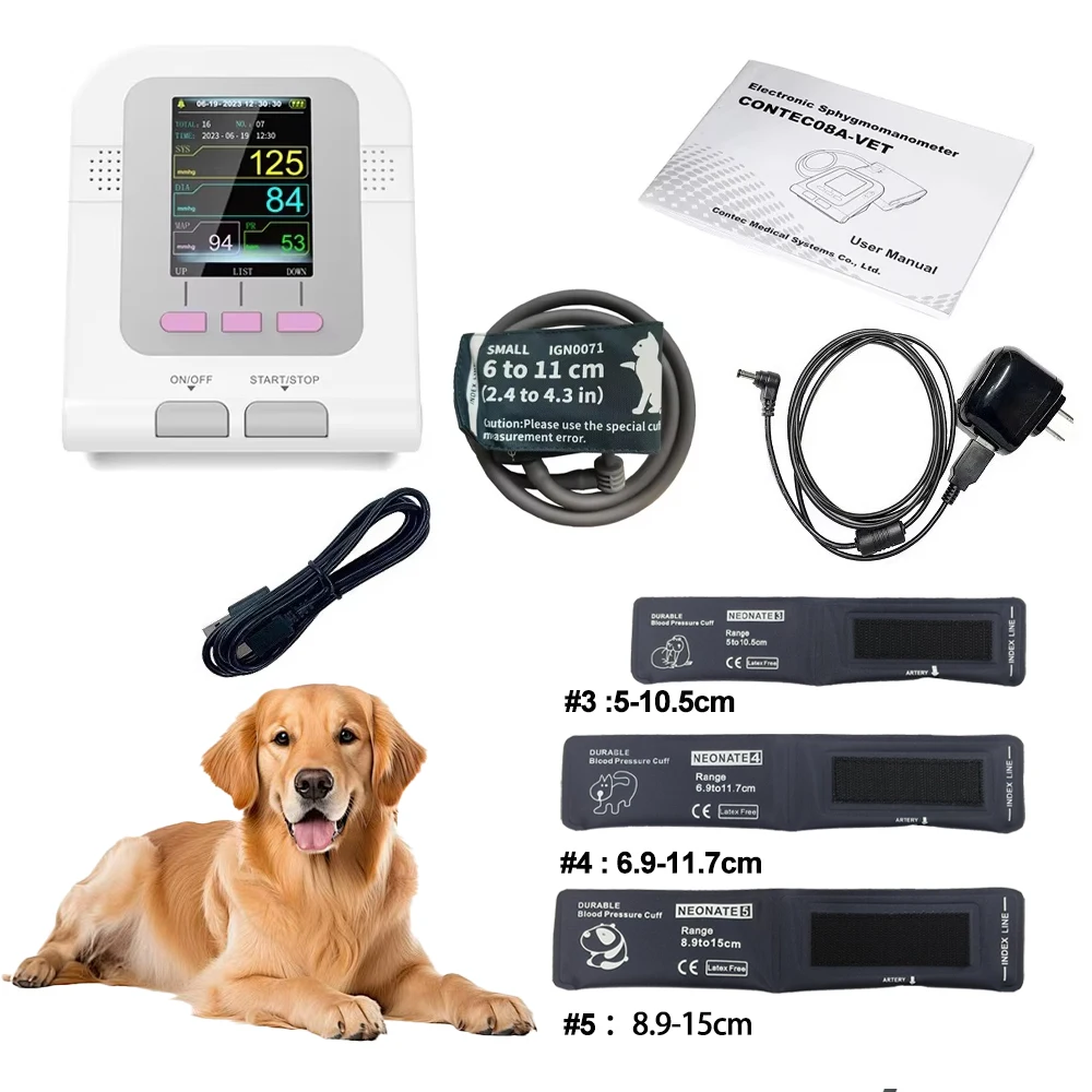 Contec08a Dierenarts Gebruik Elektronische Sfygmomanometer Digitale Bloeddruk Veterinaire Dierenarts Gebruik Monitor Hond Kat Paard Etc