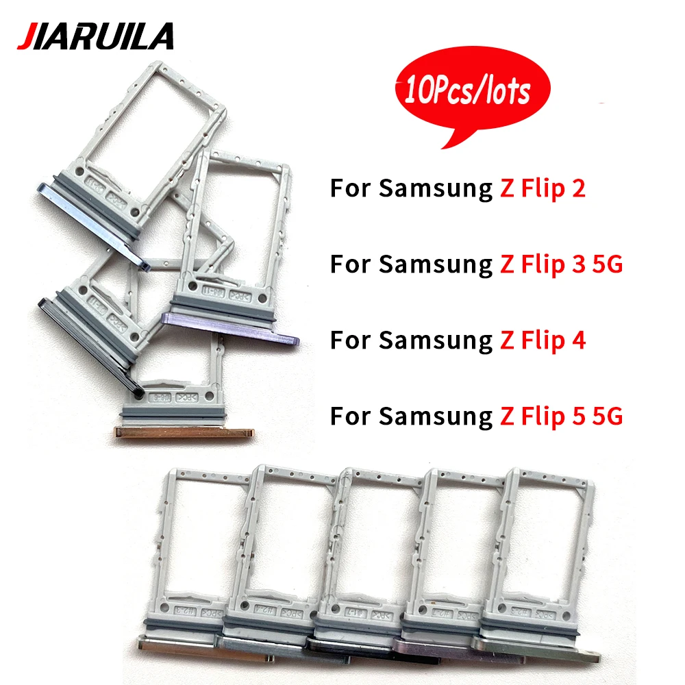 

10Pcs，New For Samsung Z Flip 2 3 4 5 5G Sim Card Slot Tray Holder Sim Card Reader Socket