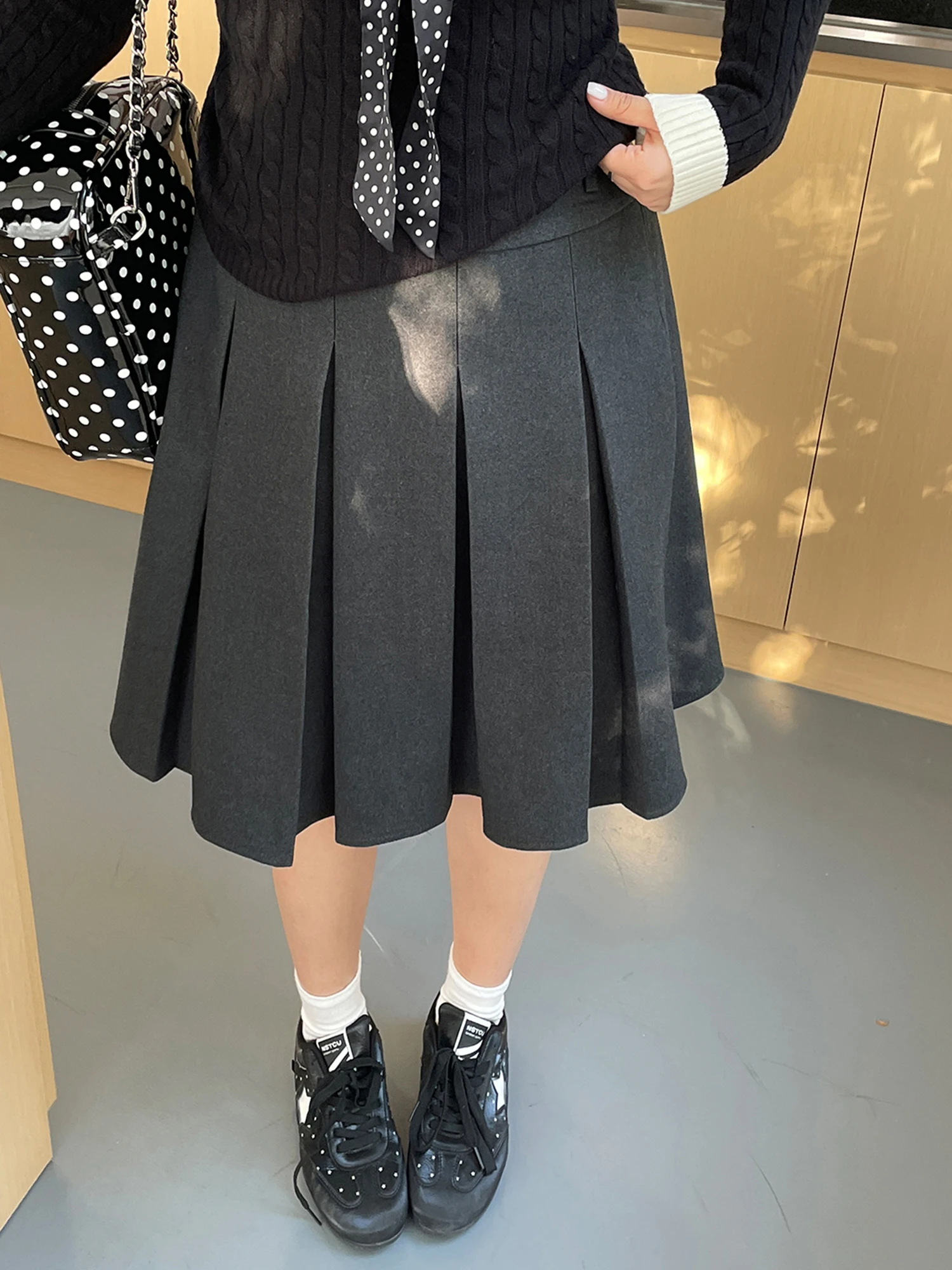 

Юбка плиссе большого размера, красивая, уникальная, средней длины, весенняя, женская, модная, утягивающая, повседневная, с завышенной талией