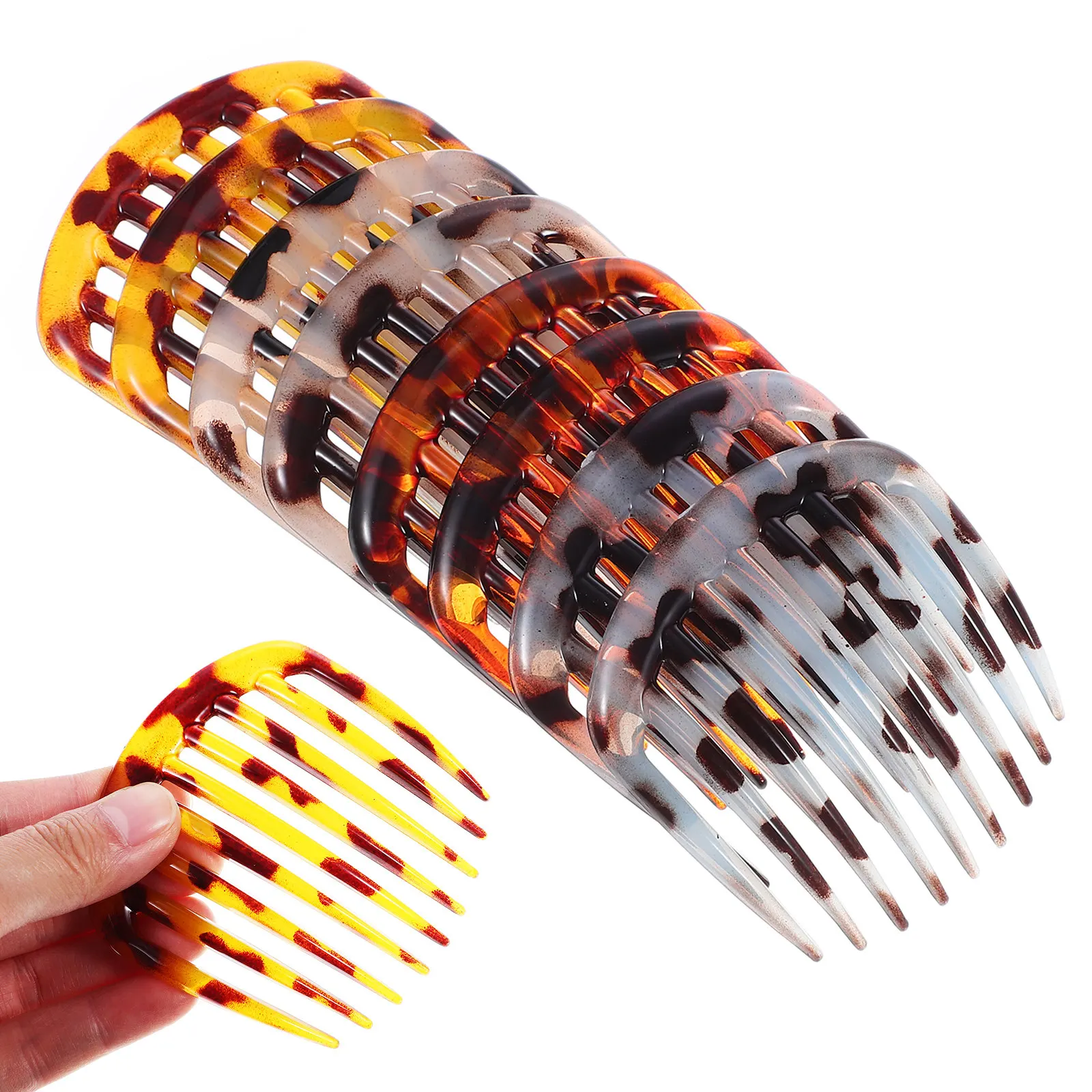 

Набор из 8 боковых заколок для волос: французские гребни, маленькие декоративные шпильки для надежной фиксации на весь день, для свадьбы, вечеринки, повседневной носки