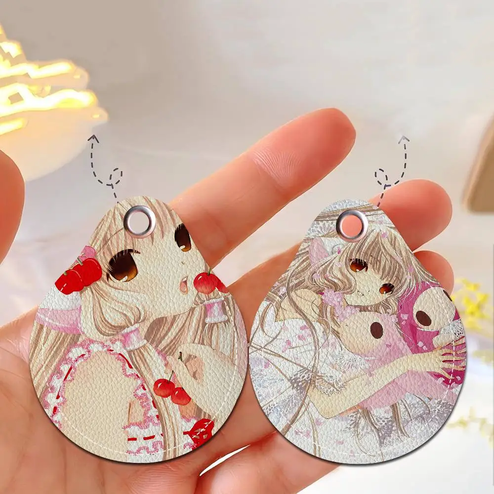C-Chobits Cartoon Creative Cartoon Pattern Sensitive Access Card Protective Sleeve Keychain Fashion Decorative Pendant