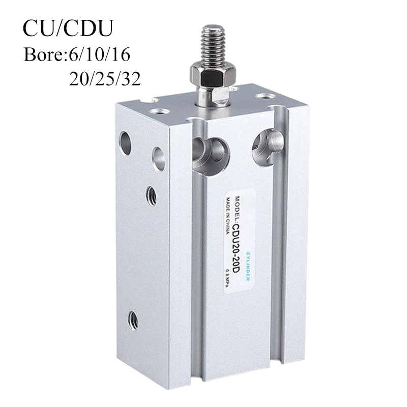 Cilindro Neumático de Montaje Libre Tipo Mini CU CDU SMC, Modelos CU6-5D, CDU6-10D, CU10-15D, CDU16-20D, CU20-25D, CDU25-30D, CDU32-50D