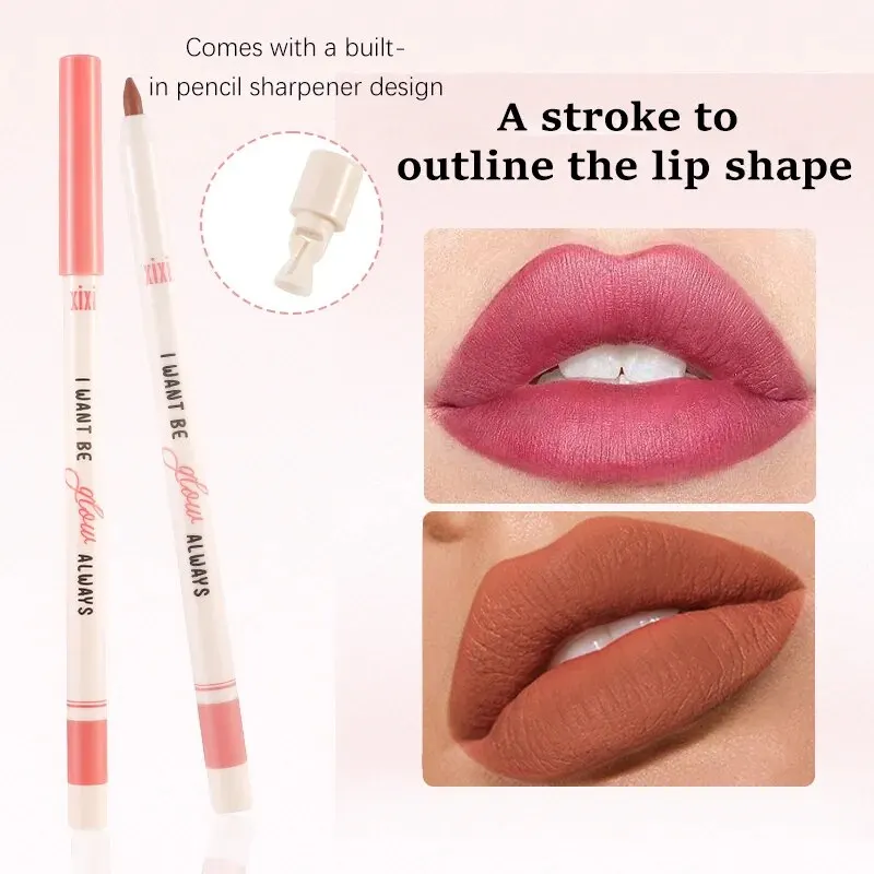 XIXI Sweet Pear Vortex Lipliner Soft Fog Matte Nude Lipstick Pen Outlines Lips Waterproof Beauty Daily Colors Cosmetics