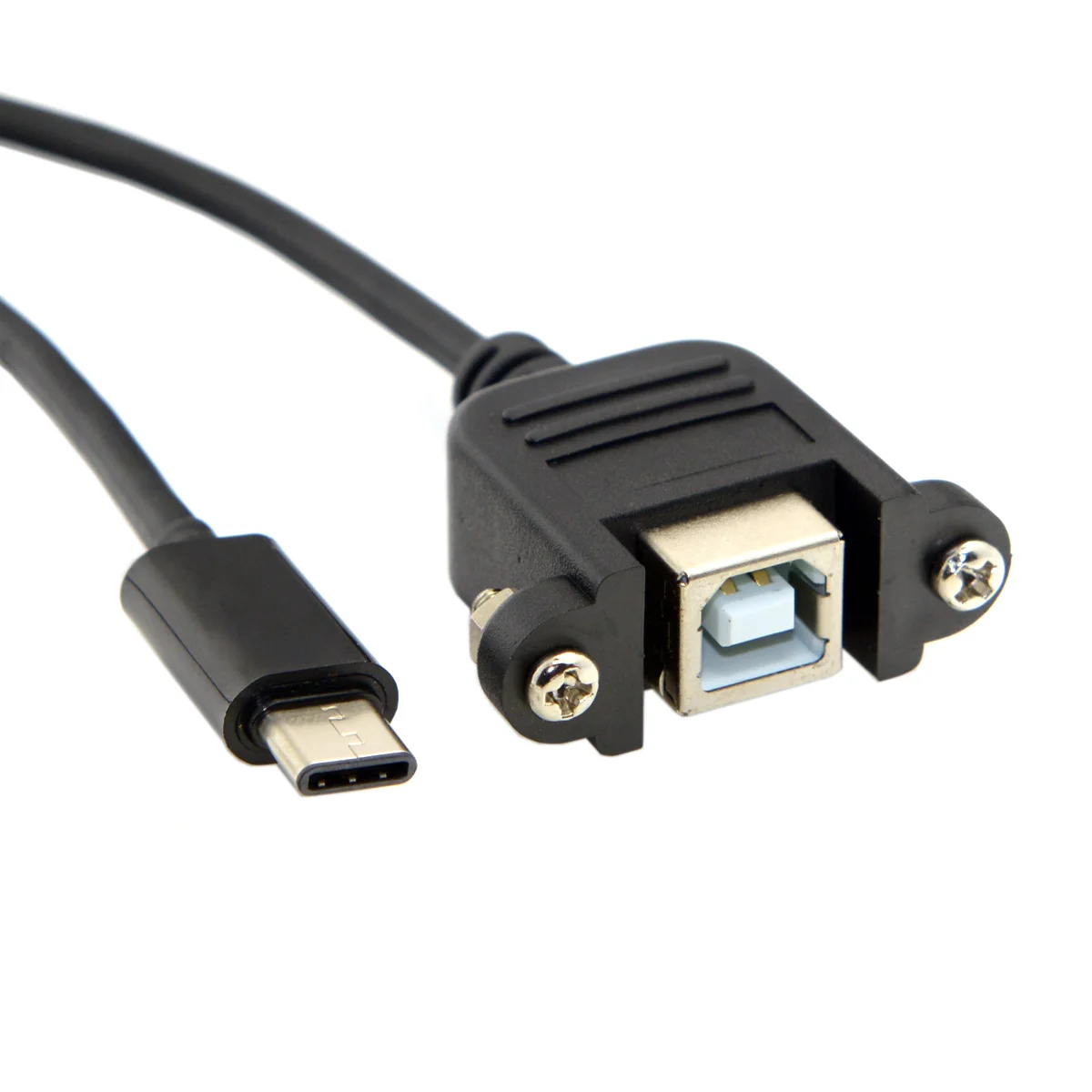 Cable USB-C Macho a USB-B Hembra para Montaje Panel Impresora - imagen 3