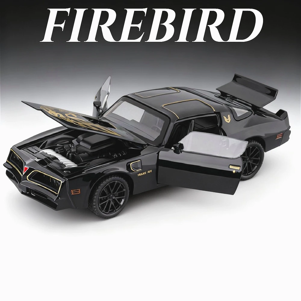 1:32 Firebird Viper Automodel Speelgoed Geluid Licht Trek Voertuigdeuren Geopend Legering Diecast Modellen Kinderen Collectible Ornamenten