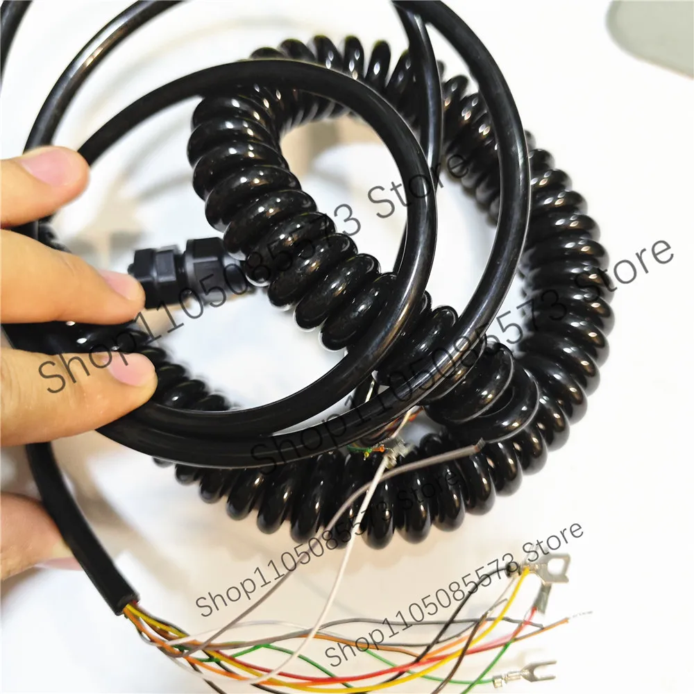 Coiled Spring Spiral Shield Cable CNC Handwheel Manual Pulse Generator MPG Industrial Cable 7 12 15 16 17 19 21 Cores