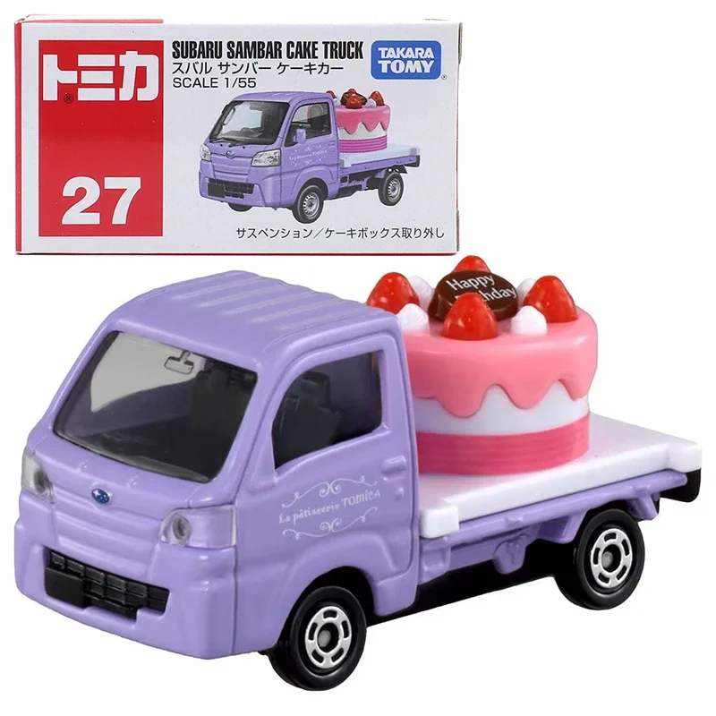 Takara Tomy Tomica No.27 Subaru Sambar Cake Car Alloy Toys Motor Vehicle Diecast Metal Model Kids Xmas Gift Toys for Boys