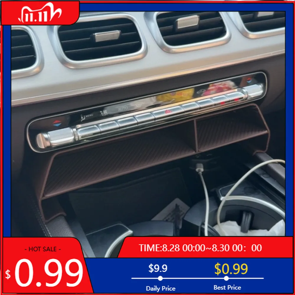 

Interior Stickers Car Central Control Storage Box Organizer Container Holder Tray For Mercedes Benz GLE GLS CLASS GLE350 GLS450