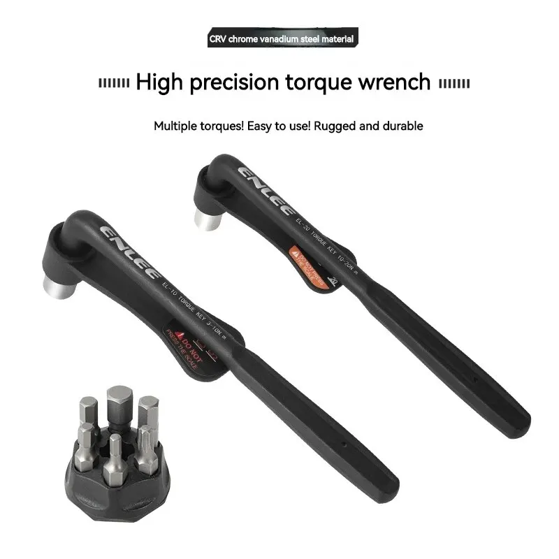 ENLEE Bicycle Torque Wrench with Bit Set Portable Small MTB Road Bike Allen Key Tool Socket Spanner For Bike Repair Kit