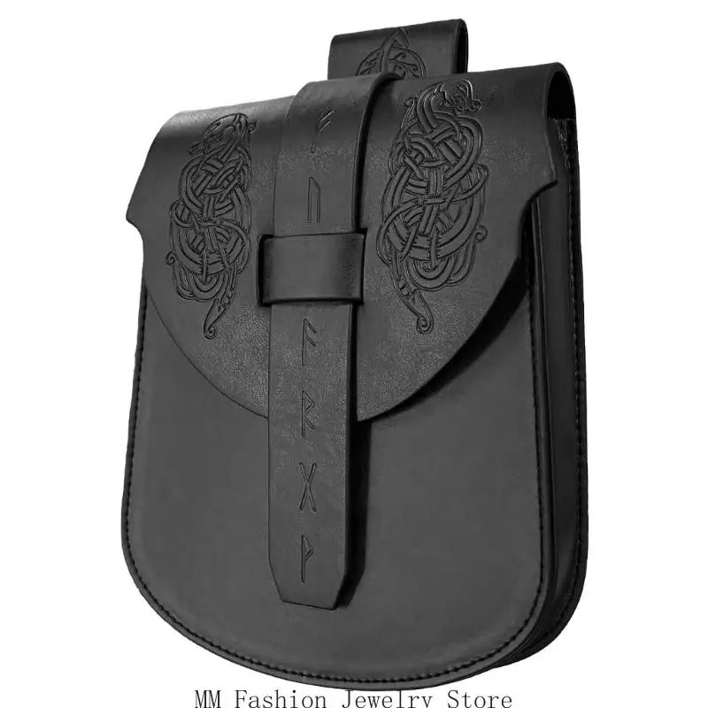 D0UB Vintage średniowieczna skórzana torba na pasek Wiast Medieval Talle torebki telefoniczne Medieval Costume Akcesorium dla