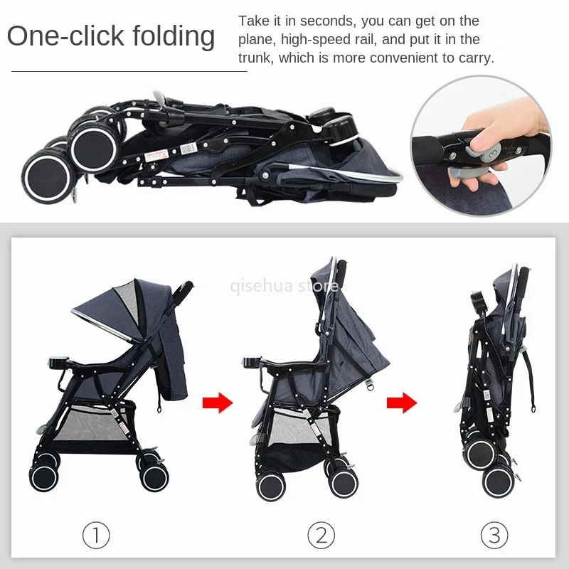 Huaying Twins Stroller Can Sit and Lie Down Double Stroller with One Hand and One Key To Receive Twin Stroller