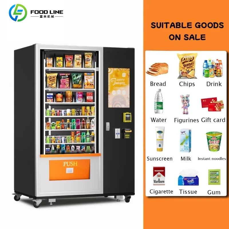 Customized Snack Vending Machine for Office/Shopping Mall Open SDK Function Free Warranty Frozen Water/Drink Vending Machine
