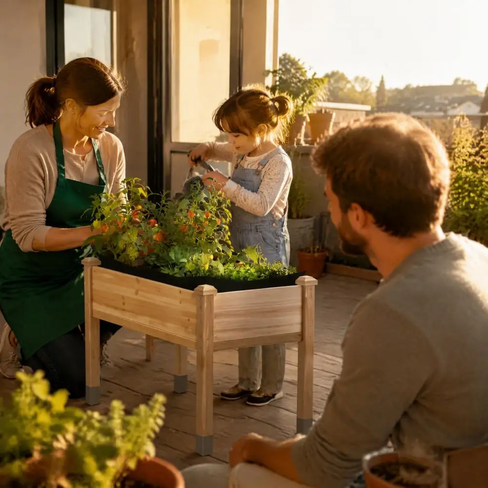 Garden Planter Box Liner Raised Garden Bed Liner Breathable Non Woven Fabric Planter Box Soil Containment Mat with Water for Veg
