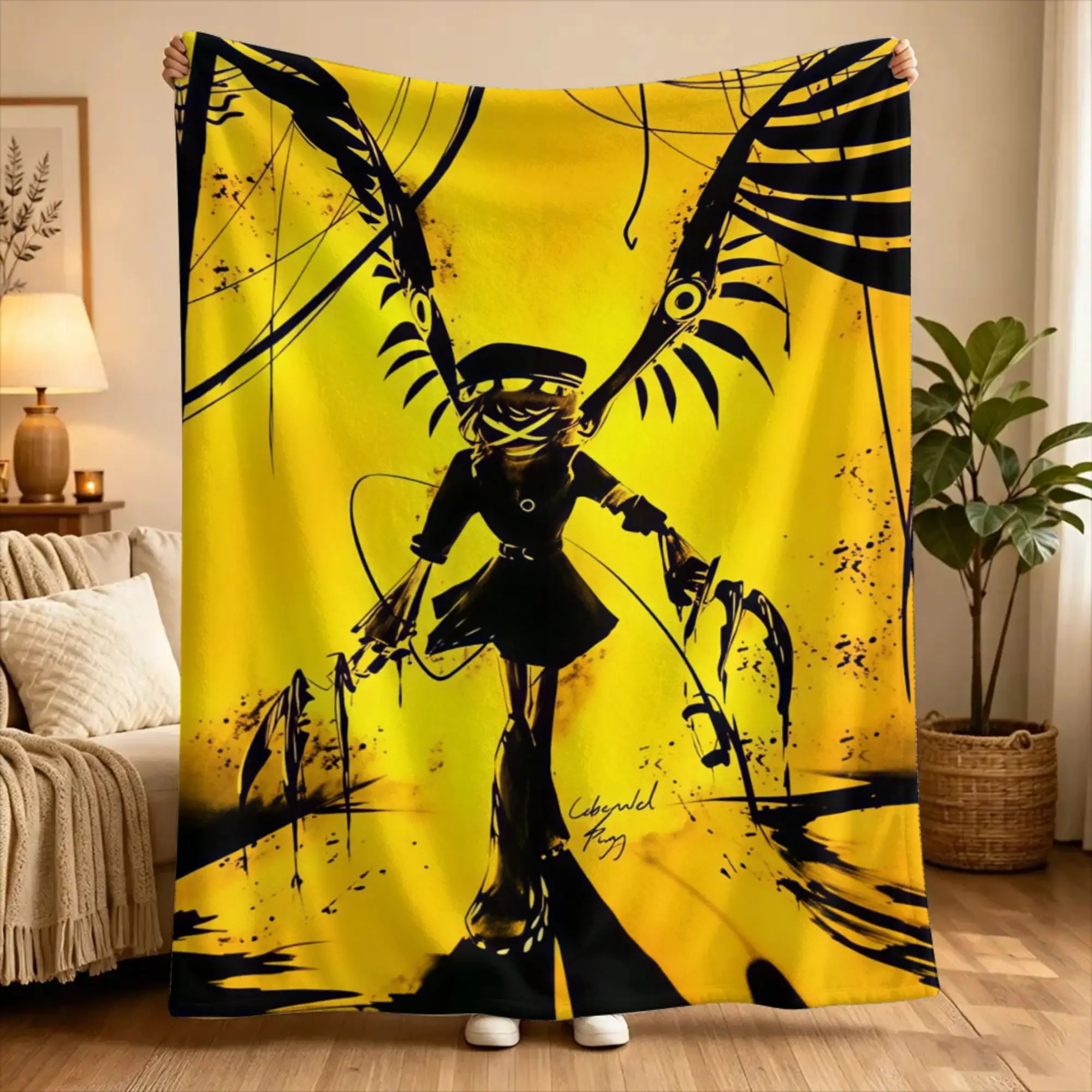 Murder Drones Uzi Doorman  Warm Blanket  Travel Office Plush Bedding Throws Graphic Home Decor Flannel Bedspread Sofa Bed Cover