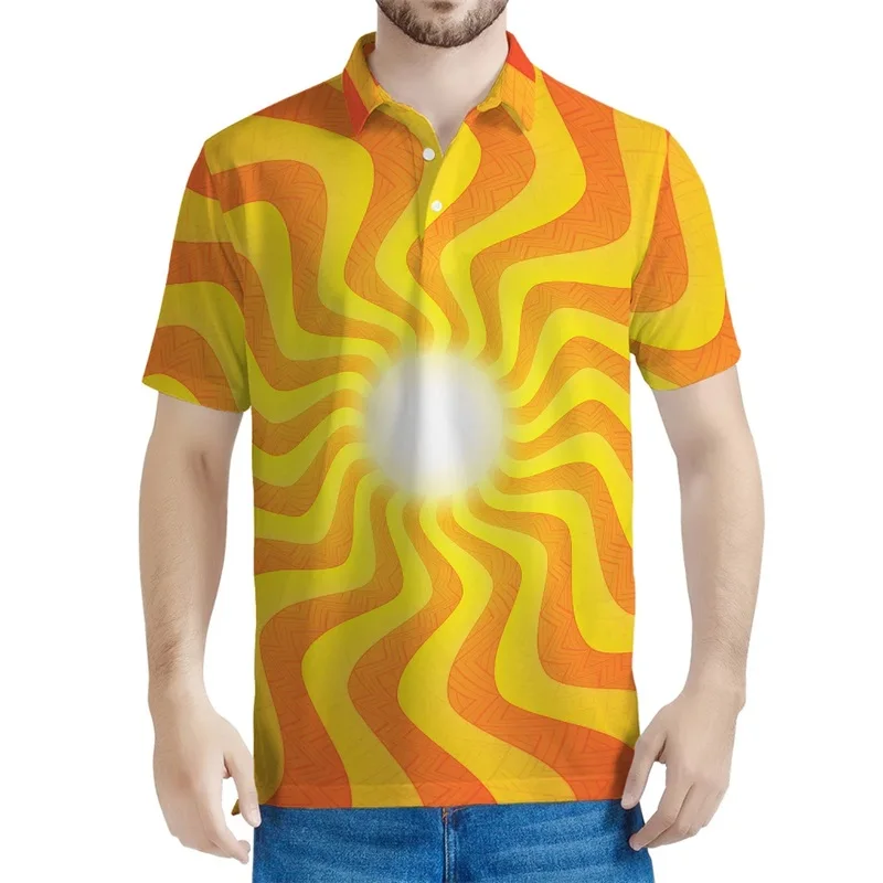 Psychedelic Holographic Graphic Print Mens Polo Shirt Fashion Design Short Sleeve Oversized T Shirts Mens Golf Polo Shirts Top