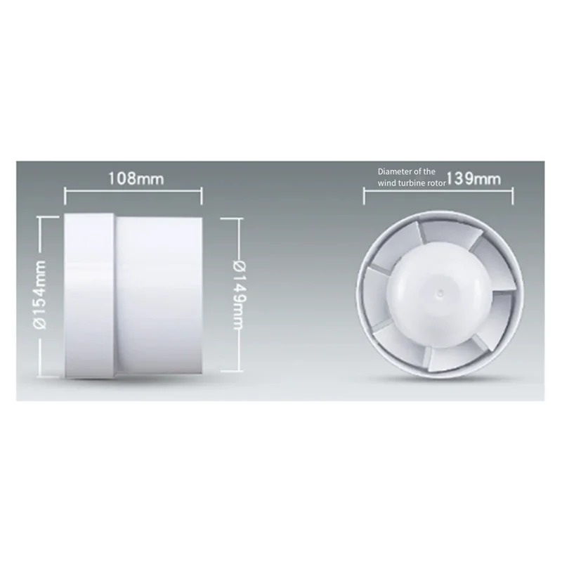 Fresh In-Line Extractor Fan Low Noise Air Blower Fan Bathroom Kitchen Fan Wind Volume