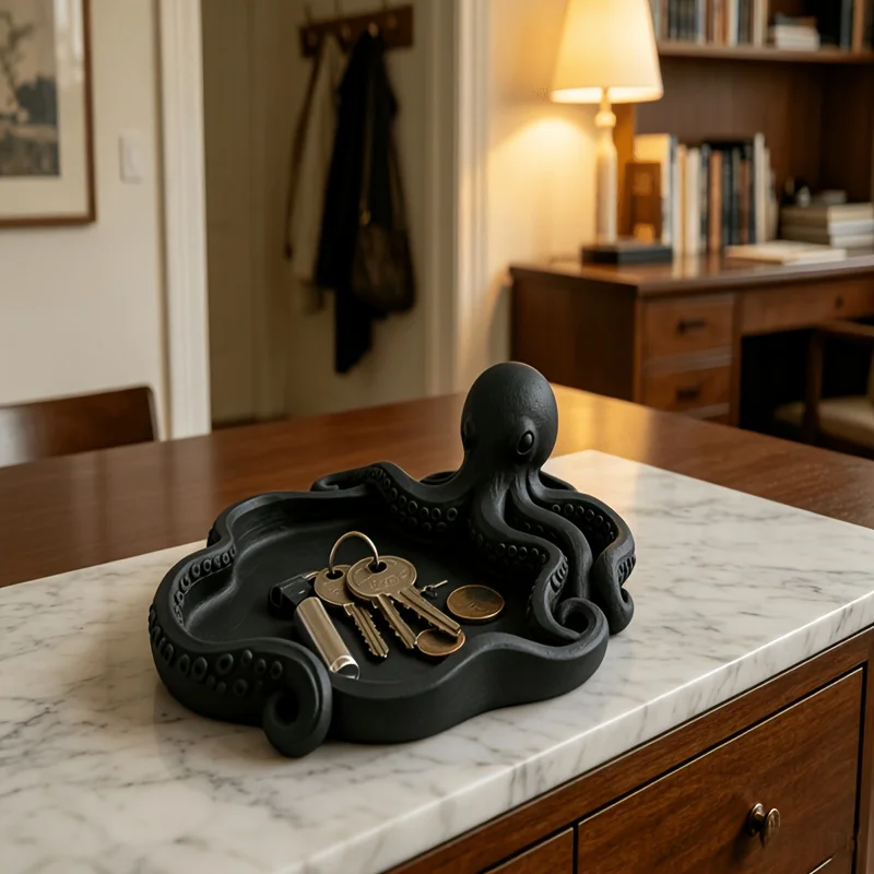 Desktop Storage Decorative Octopus Storage Tray 3D Printing Desktop Organizer For Daily Small Accessories Coins Jewelry Display