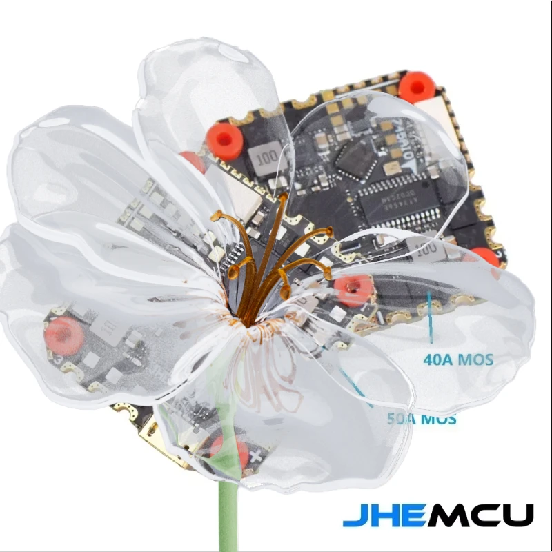 JHEMCU GHF745AIO F745 Flight Controller - MPU6000, BLHELI32 40A/50A 4in1 ESC | 25.5x25.5mm, 3-6S for FPV Freestyle Drones