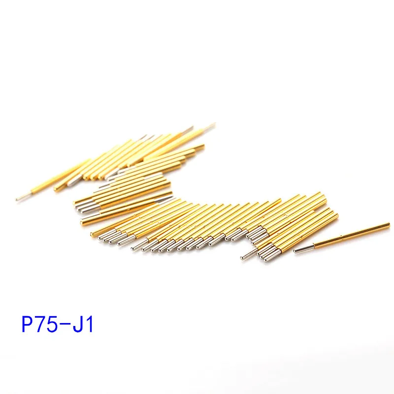 Hot Selling 100PCS of P75 Series Brass Spring Test Probe with Nickel Plated Needle Diameter Electronic Spring Test Probe