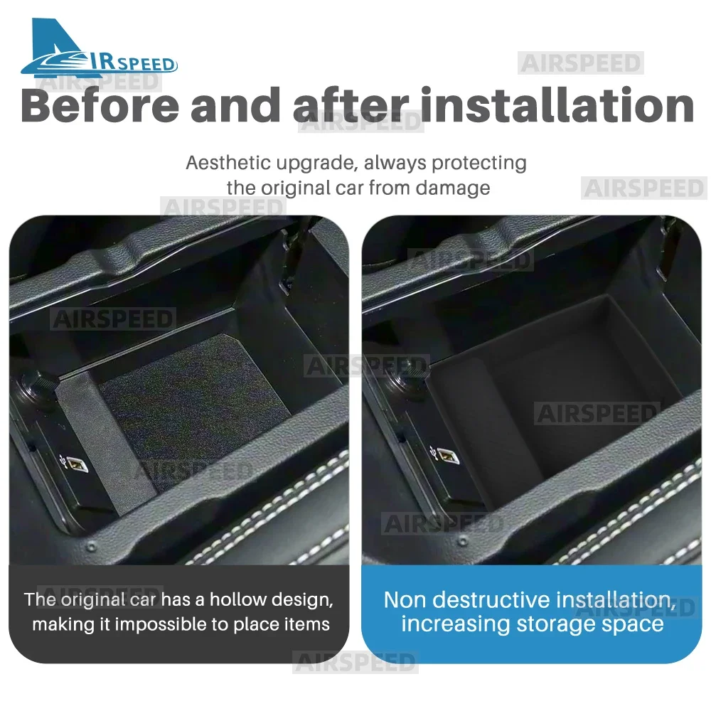 For Ford Mustang 2015 2016 2017 2018 2019 2020 2021 2022 2023 Armrest Box Mat Car Center Console Storage Pad Accessories - view 3