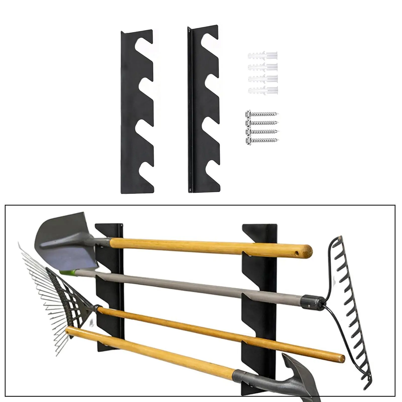 Garden Tool Organizer Garage Storage, Garage Organization Heavy Duty for Broom/rake/mop Versatile Horizontal Tools Holder