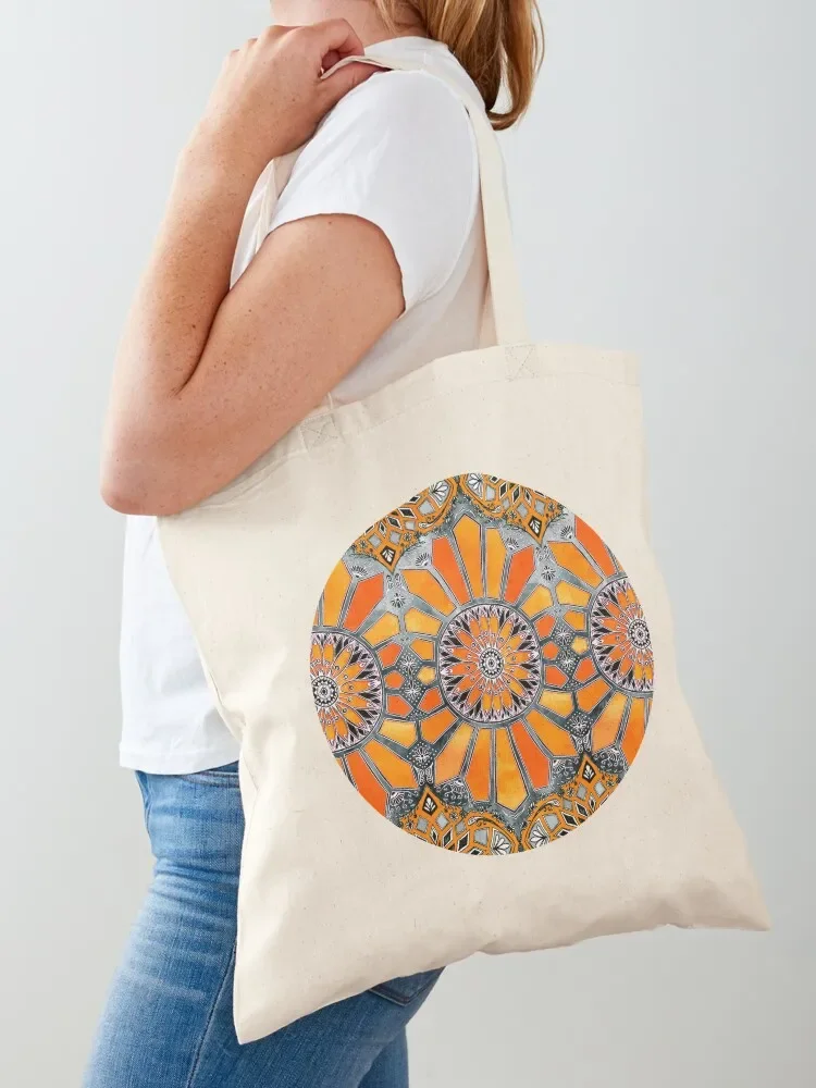 

Celebrating the 70's - tangerine orange watercolor on grey Tote Bag Custom bag the tote bag eco pack