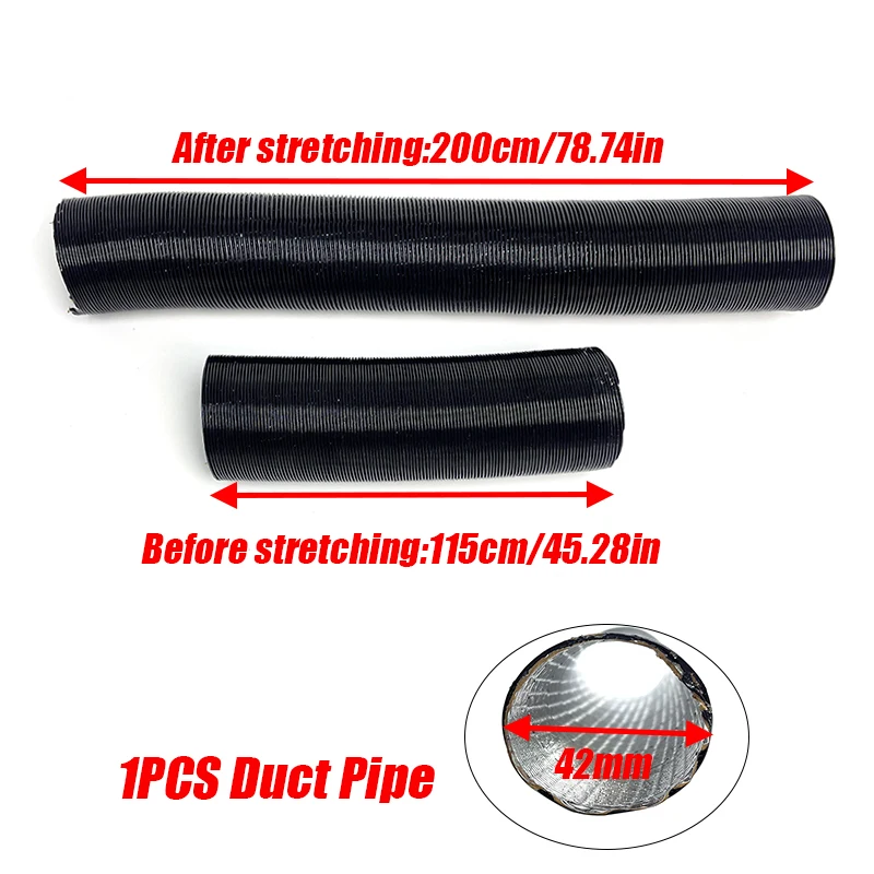25/42/60/75/90mm Diameter 60-200cm Lenght  Air Diesel Parking Heater Duct Pipe Tube Hose For Webasto Eberspacher Car Camper, image 15