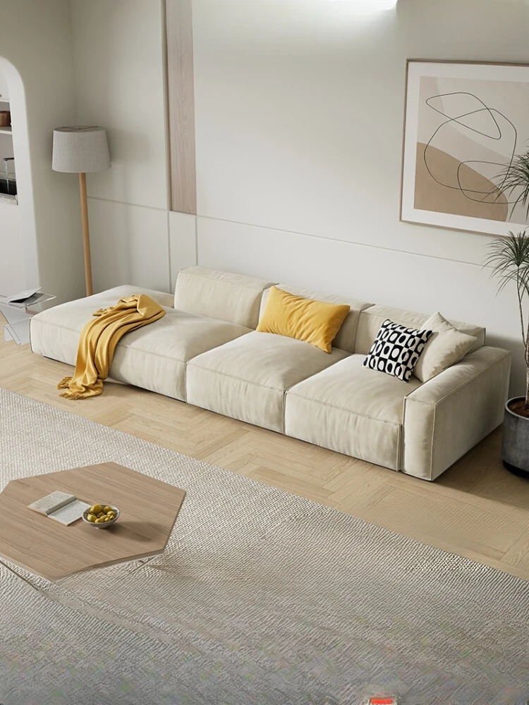 

Tofu block sofa cream style straight exhaust modern minimalist cat claw cloth single armrest module sofa living room combination