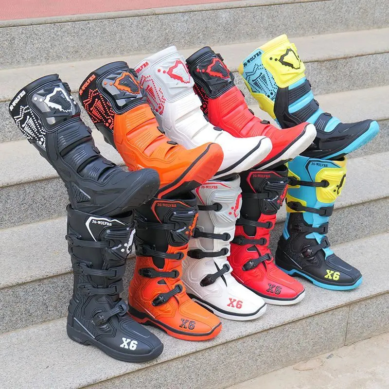 JG WOLVES Men's Women Motorcycle Boots Safe Riding Equipment Rally Shoes Racing Boots Wear-resistant Anti Fall Motocross Boots