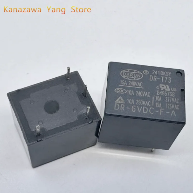 Relè A 4 Pin 5 Pezzi Dr-6Vdc-Fa Dr-12Vdc-Fa 6V 12V 15A 240Vac 125Vac 10A 277Vac 250Vac