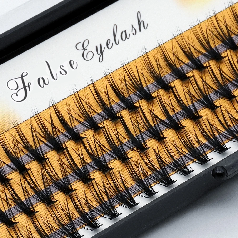 1 Box/60 Bündel/20D/30D gefälschte Wimpern, handgemachte Seide, einzelne Wimpern, natürliche dicke gefälschte Wimpern, Wimpernverlängerungen für Make-up – Detail 3