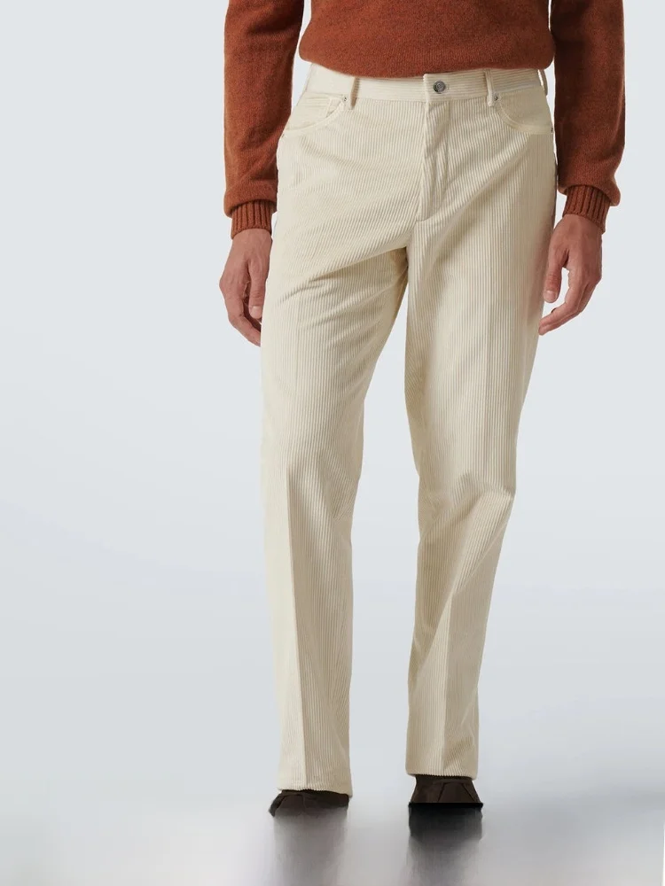 Original Model Busin Casual Men's Corduroy Jeans Straight Leg Pants Autumn Winter Commuting Trousers Luxury Version