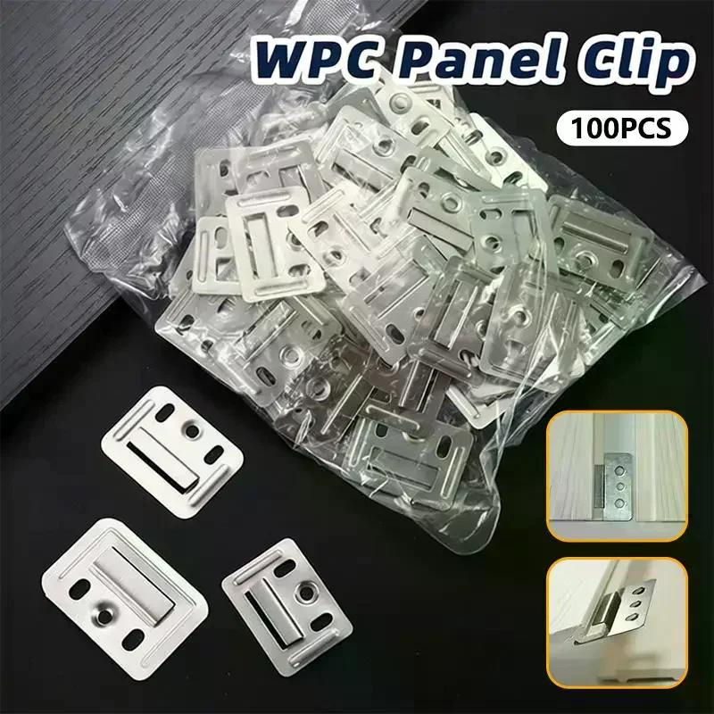 100Pcs WPC Wall Panel Clips Metal Clip For Wpc Wall And Ceiling Fluted Cladding Clip Only Indoor And Outdoor Various Sizes