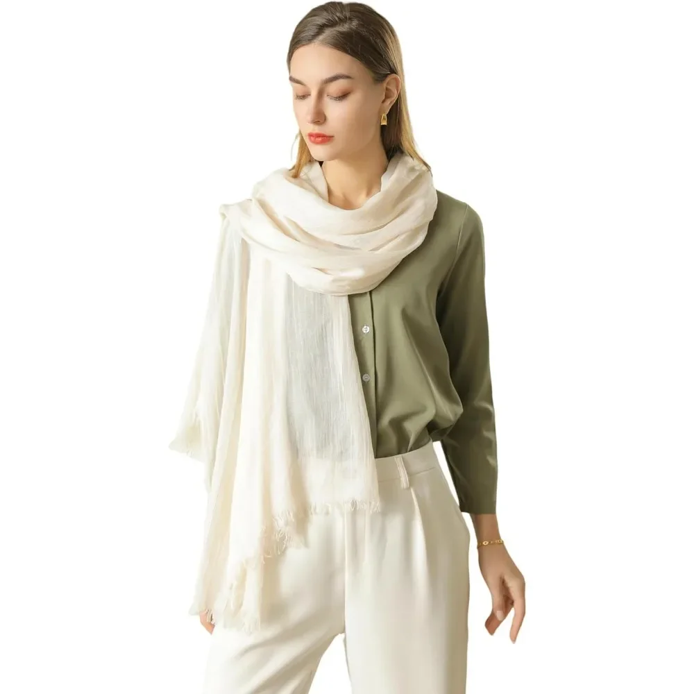 

1 шт. новый модный шарф ​ ​ – Женская стильная солнцезащитная шаль, однотонная хлопково-льняная накидка для пляжа и путешествий