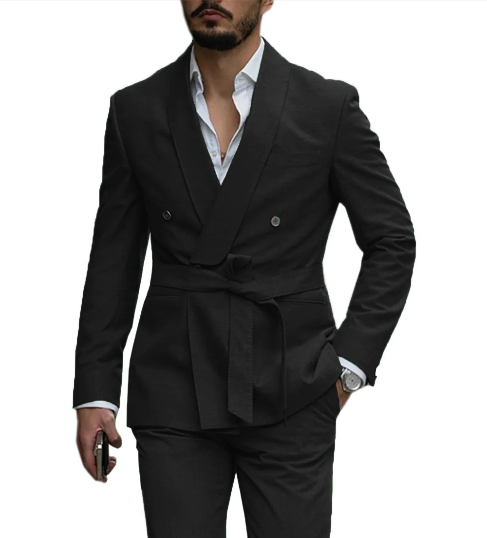 

2023 New Black Men Suit Set Men Business Suit For Men Clothing Costume Homme Mariage Terno Masculino 2 Pieces(Blazer+Pants)