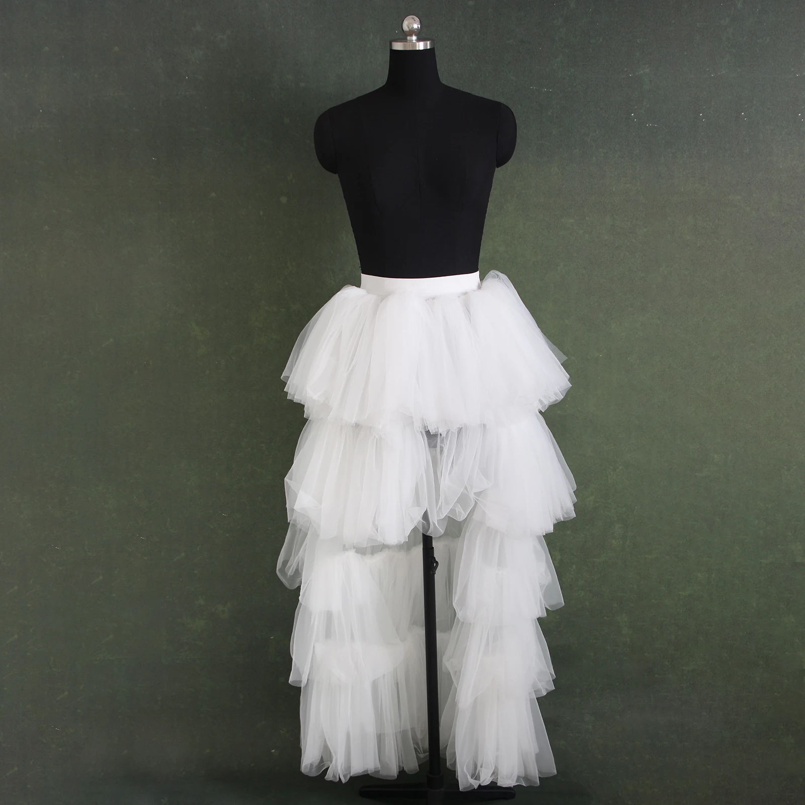 

Элегантная белая многослойная свадебная нижняя юбка - тюлевая нижняя юбка с неровным подолом для свадебного платья - универсальный размер GT02