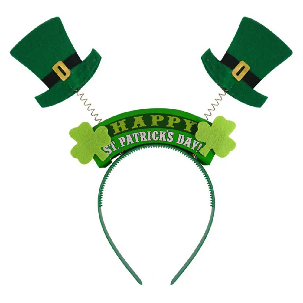 

6Pcs Headbands Green Decorative Headdress Festival Party Hair Ornament Saint Patrick's Day Shamrock Clover Hair Hoops
