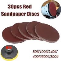 30pcs 4-inch Red Grinding Sand  Discs with M14 Backing Pad for Effective Sanding and Polishing 80 #/100 #/240 #/400 #/600 #/800