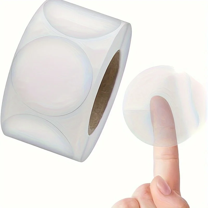 1000pcs/roll Self-adhesive Stickers, Round Sealing Stickers, Clear Round Labels for Envelopes, Boxes and Gift Wrap