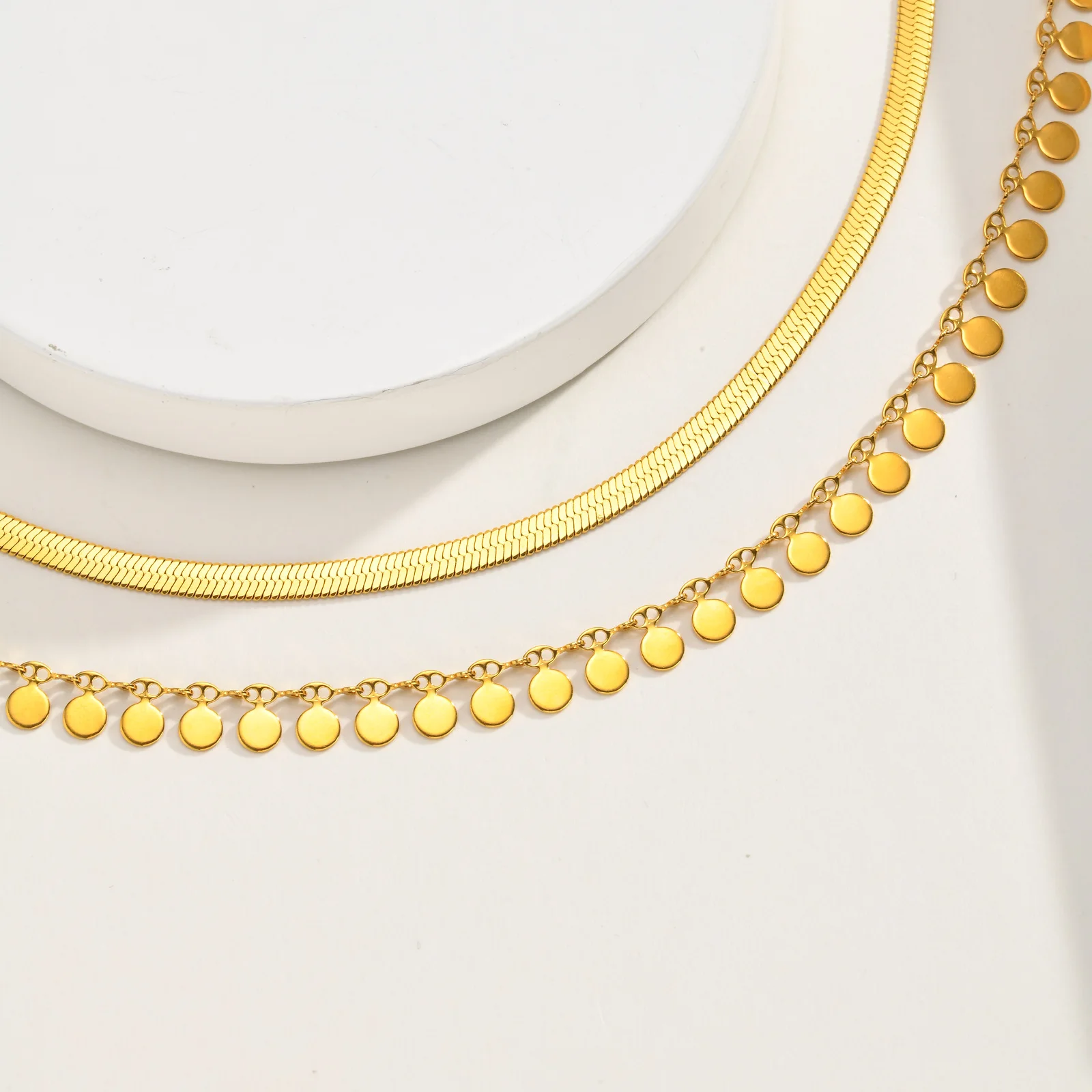 Layered 18K Gold Plated Anklet Set for Women